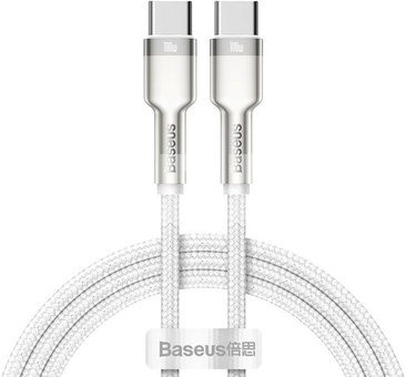 Cable USB-C to USB-C Baseus Cafule, 100W, 1m (white)