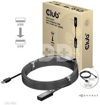 CABLE USB3.2 REPEATER 10M/M/F CAC-1405 CLUB3D