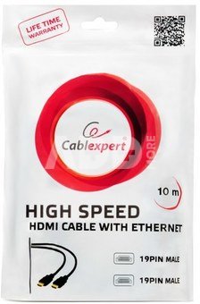 Cablexpert HDMI High speed male-male cable, 10 m, bulk package Cablexpert