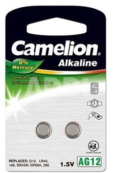 Camelion AG12/LR43/LR1142/386, Alkaline Buttoncell, 2 pc(s)