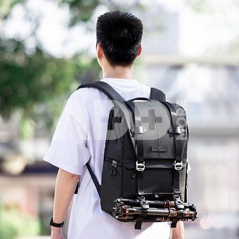 Camera Backpack, Lightweight Camera Bags for Photographers Large Capacity Camera Case with Rain Cover for 15.6 Inch Laptop, DSLR Cameras ( All Black )