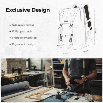 Camera Backpack, Lightweight Camera Bags for Photographers Large Capacity Camera Case with Rain Cover for 15.6 Inch Laptop, DSLR Cameras ( All Black )