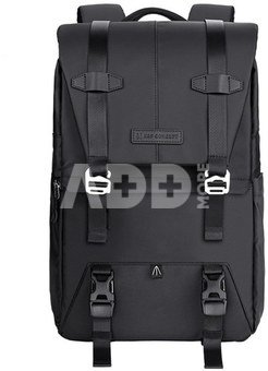 Camera Backpack, Lightweight Camera Bags for Photographers Large Capacity Camera Case with Rain Cover for 15.6 Inch Laptop, DSLR Cameras ( All Black )