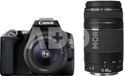 Canon EOS 250D + 18-55mm + 75-300mm Kit, black