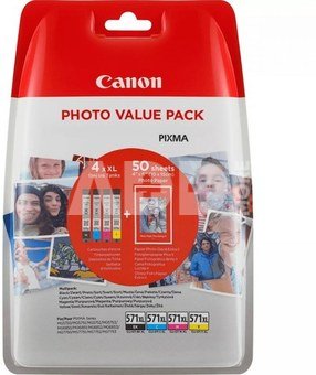Canon CLI-571XL Photo Value Pack C/M/Y/BK PP-201 10x15 cm 50 Sh.