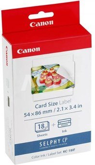 Canon KC-18IF Colour Ink + Paper Set Credit Card Size - 18 Stickers