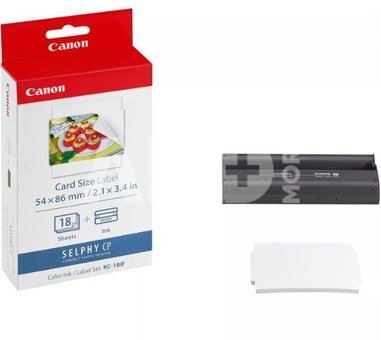 Canon KC-18IF Colour Ink + Paper Set Credit Card Size - 18 Stickers