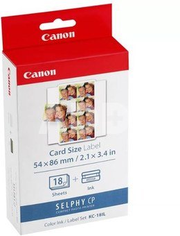 Canon KC-18IL Colour Ink + Paper Set Mini Stickers - 18 Sheets