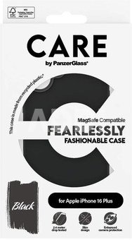 CARE by PanzerGlass Case Fashion | Back protection | Apple | iPhone 16 Plus | Recycled plastic | Black | MagSafe