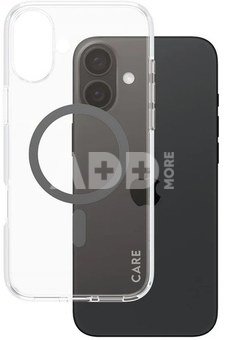 CARE by PanzerGlass Case Flagship | Back protection | Apple | iPhone 16 Plus | Recycled plastic | Transparent/Black | MagSafe