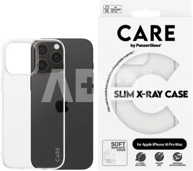 CARE Fashionable Case | Back cover | Apple | iPhone 16 Pro Max | Recycled plastic | Transparent | X-Ray Soft Basic