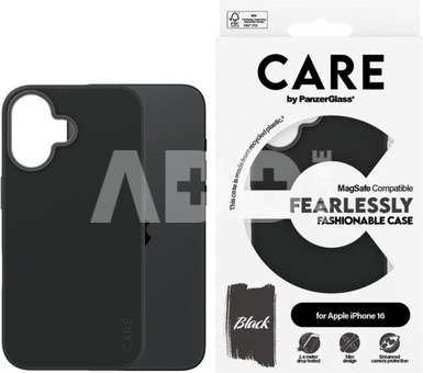CARE Fashionable Case | Back cover | Apple | iPhone 16 | Recycled plastic | Black | MagSafe