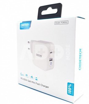 CHOETECH CHOETECH PD8002 WHITE G aN wall charger 2xUSB 6