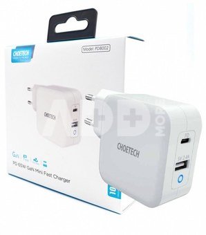 CHOETECH CHOETECH PD8002 WHITE G aN wall charger 2xUSB 6