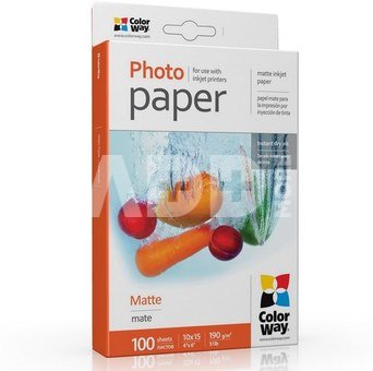 ColorWay Matte Photo Paper, 10x15, 190 g/m2, 100 sheets