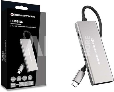 Conceptronic HUBBIES17G 7-Port USB 3.2 Gen-2 Hub, 10Gbps
