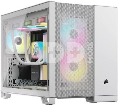 Corsair 2500D AIRFLOW Mid-Tower Dual Chamber PC Case, White | Corsair