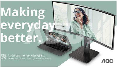 CU34P3CV | 34 " | VA | 21:9 | 100 Hz | 4 ms | 3440 x 1440 pixels | HDMI ports quantity 1