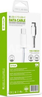 D-Fruit cable USB-C - USB-C 1m, white (DF901C)