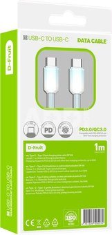 D-Fruit cable USB-C - USB-C DF159 1m, helesinine