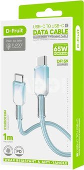 D-Fruit cable USB-C - USB-C DF159 1m, helesinine