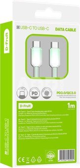 D-Fruit cable USB-C - USB-C DF161, light green