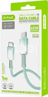 D-Fruit cable USB-C - USB-C DF161, light green