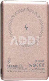 D-Fruit power bank 5000mAh Wireless DF176, pink