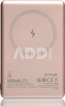 D-Fruit power bank 5000mAh Wireless DF176, pink