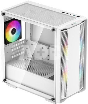 Deepcool ARGB Micro-ATX CASE CC360 White, Mini-ITX / Micro-ATX, 4, Power supply included No, 1x USB3.0, 1x USB2.0, 1x Audio, ABS+SPCC+Tempered Glass, 1&times;120mm