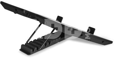 Deepcool ergonomic stand- cooler. black , USB 3.0 pass- truoght, it can be used as a notebook stand and/or cooling pad. The adjustable anti-skid holders are compatible ~15.6" laptops. The two 140mm silent fan and full range mesh surface with aerodynamic designed intake provide silent and efficient cooling.