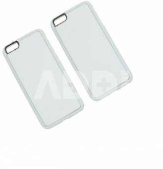 Phone case rubber with metal plate, white. Apple iPhone 6/6S