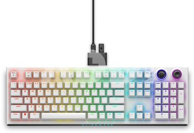 Dell Alienware Tri-Mode AW920K Wireless Gaming Keyboard, RGB LED light, US, Wireless, Lunar Light, Bluetooth, Numeric keypad, CHERRY MX Red