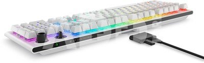 Dell Alienware Tri-Mode AW920K Wireless Gaming Keyboard, RGB LED light, US, Wireless, Lunar Light, Bluetooth, Numeric keypad, CHERRY MX Red