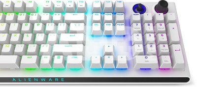 Dell Alienware Tri-Mode AW920K Wireless Gaming Keyboard, RGB LED light, US, Wireless, Lunar Light, Bluetooth, Numeric keypad, CHERRY MX Red