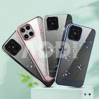 "Crystal Flora Case iPhone 12/ 12 Pro" Blue