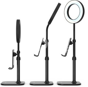 DIGIPOWER SUCCESS PHONE HOLDER WITH 6" RING LIGHT