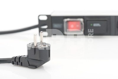 Digitus 1U Aluminum PDU, rackmountable, 7x safety outlet 16A Plug, 250VAC 50/60Hz, switch, surge protection DN-95407 2 m