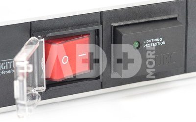 Digitus 1U Aluminum PDU, rackmountable, 7x safety outlet 16A Plug, 250VAC 50/60Hz, switch, surge protection DN-95407 2 m