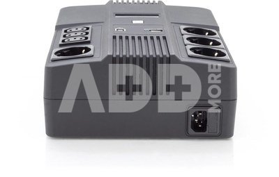Digitus All-in-One UPS, 600VA/360W, LED 12V/7Ah x1, 4x CEE 7/7,3x IEC C13, USB, RJ45