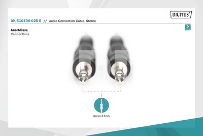 Digitus Audio Connection Cable, Stereo | AK-510100-025-S