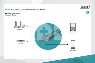 Digitus Audio Connection Cable, Stereo | AK-510100-025-S