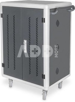 Digitus | Black | Charging Trolley 30 Notebooks / Tablets up to 15.6" | Pressure lock system with swiveling lever handle on the front and back door, lockable; Safety plug socket with switch on the side
