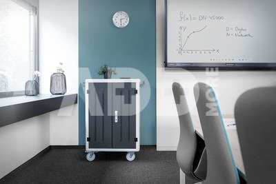 Digitus | Black | Charging Trolley 30 Notebooks / Tablets up to 15.6" | Pressure lock system with swiveling lever handle on the front and back door, lockable; Safety plug socket with switch on the side
