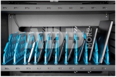 Digitus | Black | Charging Trolley 30 Notebooks / Tablets up to 15.6" | Pressure lock system with swiveling lever handle on the front and back door, lockable; Safety plug socket with switch on the side