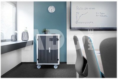 Digitus | Black | Charging Trolley 30 Notebooks / Tablets up to 15.6" | Pressure lock system with swiveling lever handle on the front and back door, lockable; Safety plug socket with switch on the side