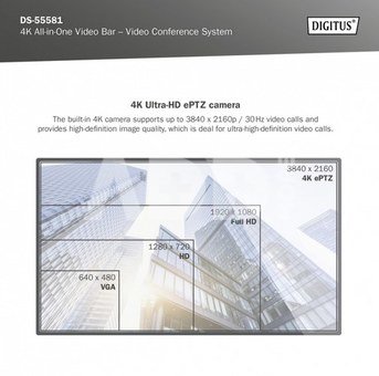 DIGITUS All-In-One VideoBar Mini 4K Videokonferenz-SystemSet ePTZ
