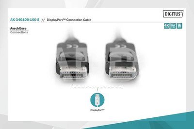 Digitus Displayport 1.1a Cable10m DP/DP M/M