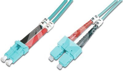 Digitus FO Patch Cord, Duplex, LC to SC MM OM3 50/125 &micro;, 1 m