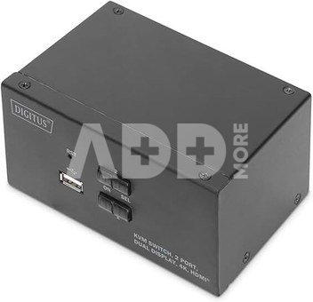DIGITUS KVM-Switch 2-Port Dual-Display 4K, HDMI